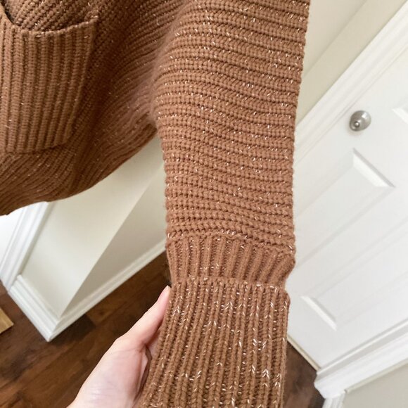 New Cozy Chic Brown Knit Sweater Dress Cardigan - Size S-M - Picture 5 of 8